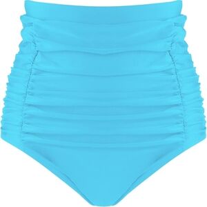 RELLECIGA High Waisted Hipster Bikini Swimsuit Bottom Ruched Swim Bottom, L